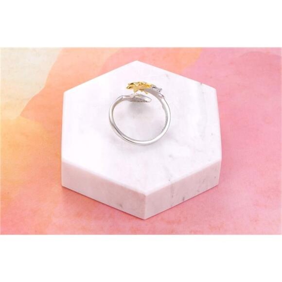 Sunflower Ring Sterling Silver You are My Sunshine CZ Ring 100 Languages - Picture 6 of 7